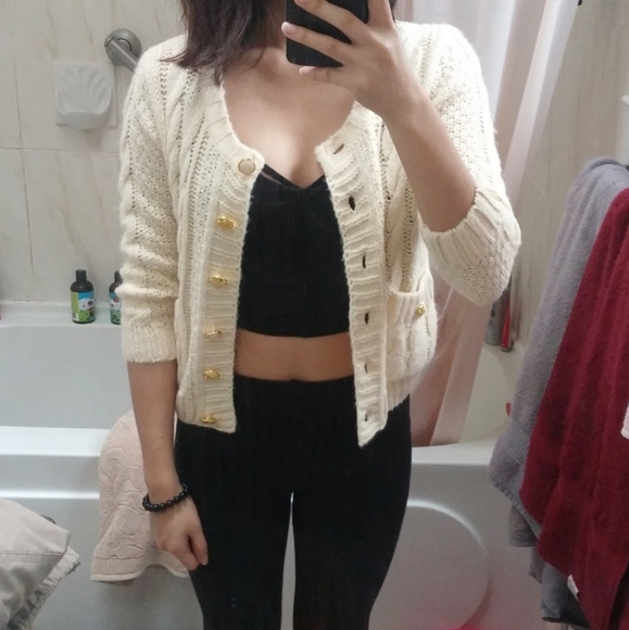 Forever 21 Cute Cream Thick Cardigan
